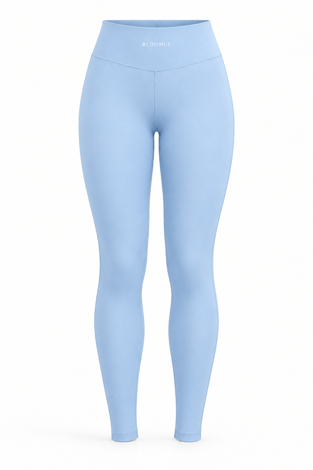 BLOOMLY ACTIVE High-Waisted Full-Length Gym Leggings in baby blue, product front