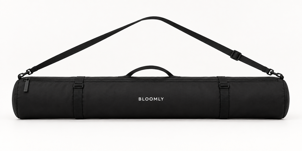 BLOOMLY ACTIVE Yoga Mat Carrier Bag in black, product front