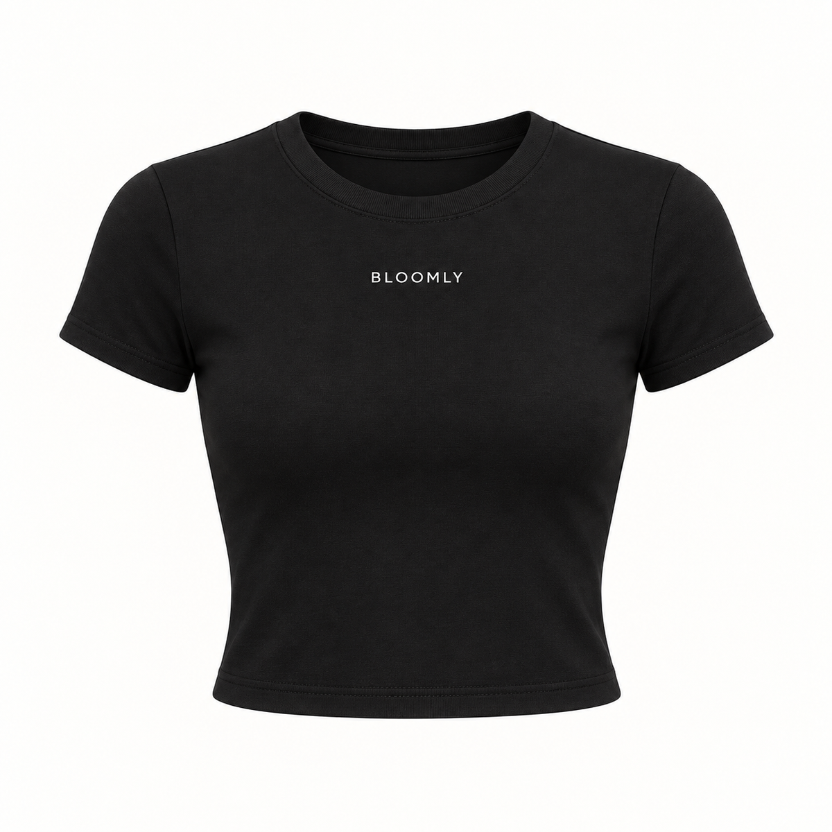 BLOOMLY ACTIVE Slim-Fit Baby Tee in black, product front