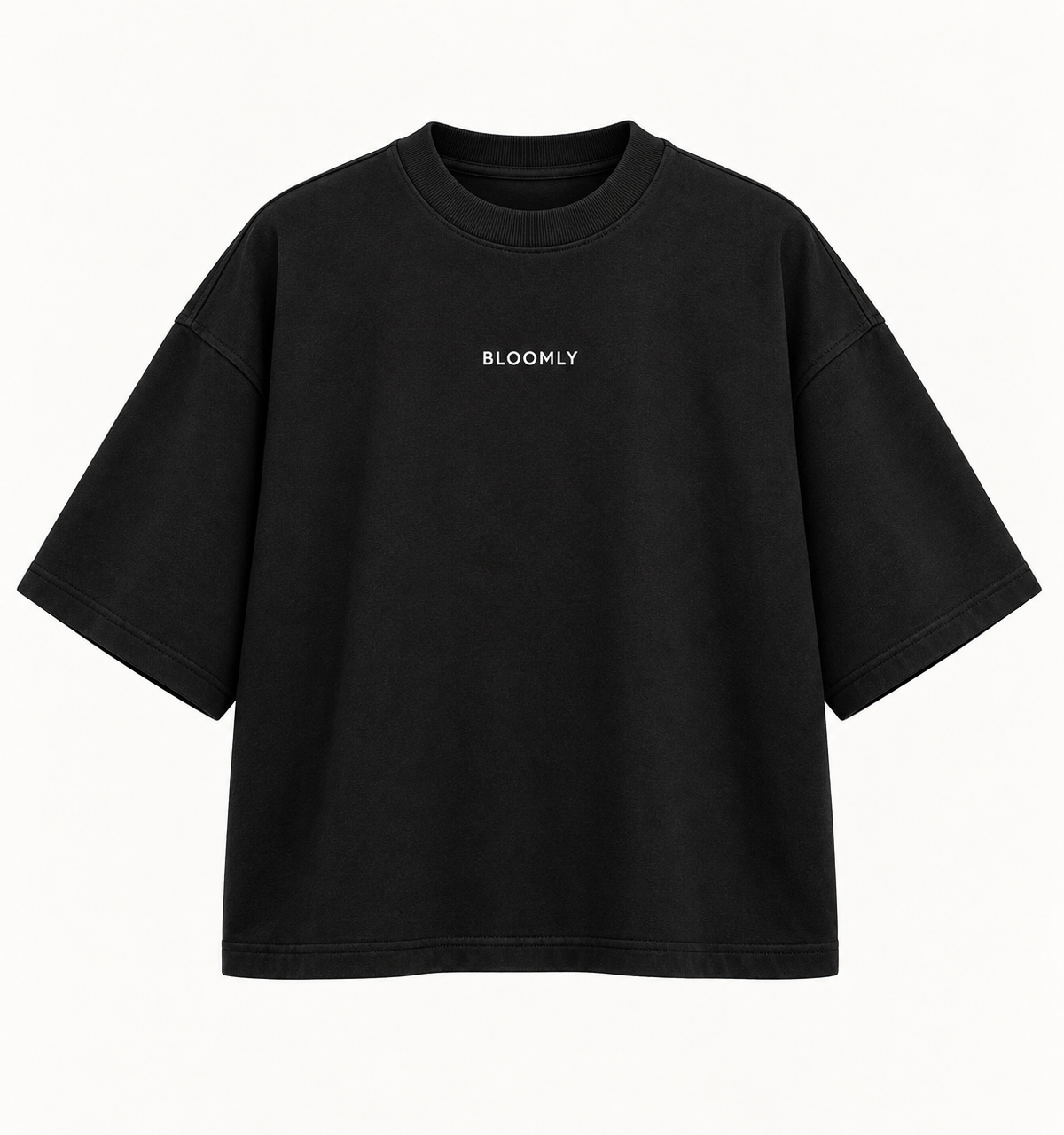 BLOOMLY ACTIVE Heavyweight Oversized Gym T-Shirt in black, product front
