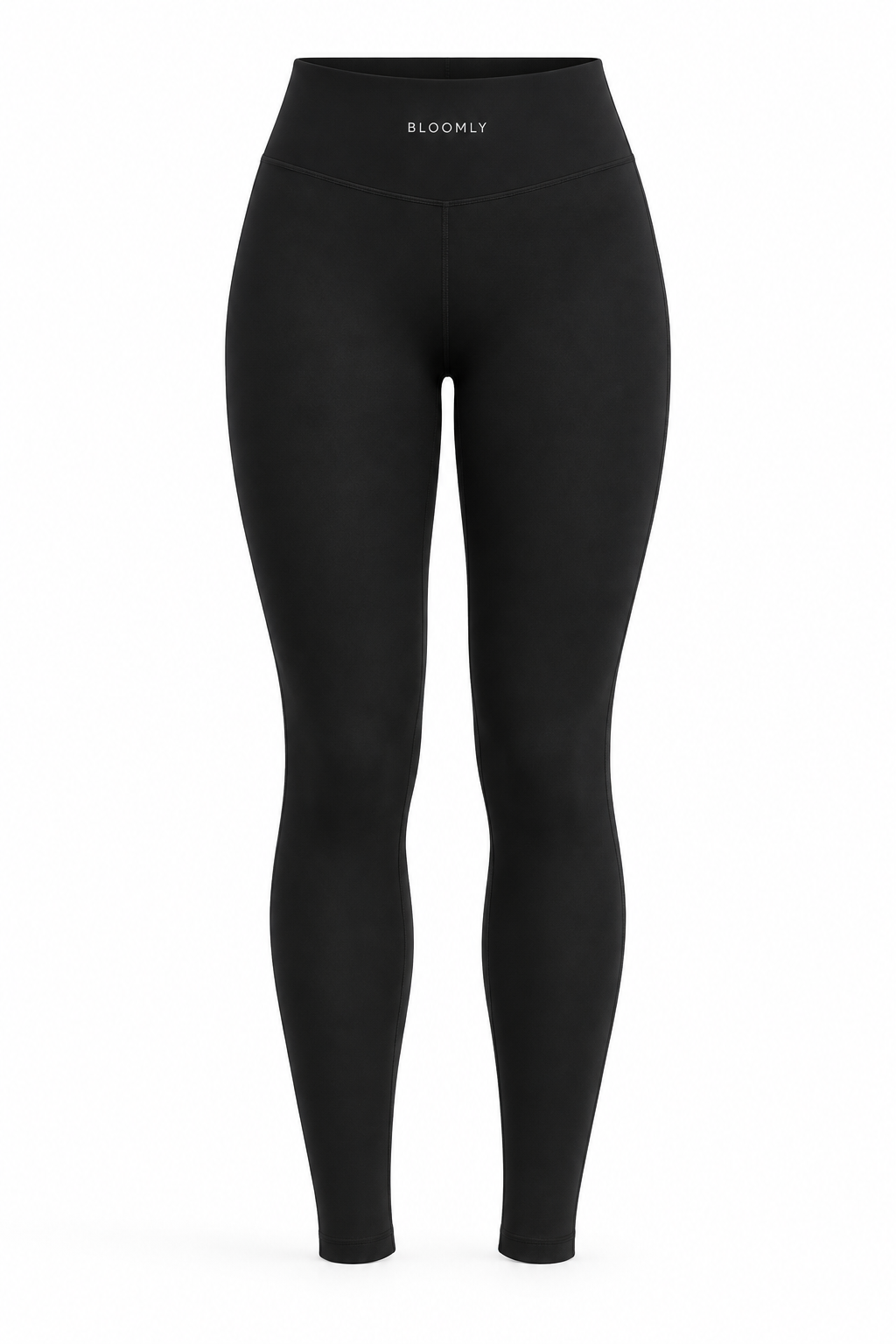 BLOOMLY ACTIVE High-Waisted Full-Length Gym Leggings in black, product front