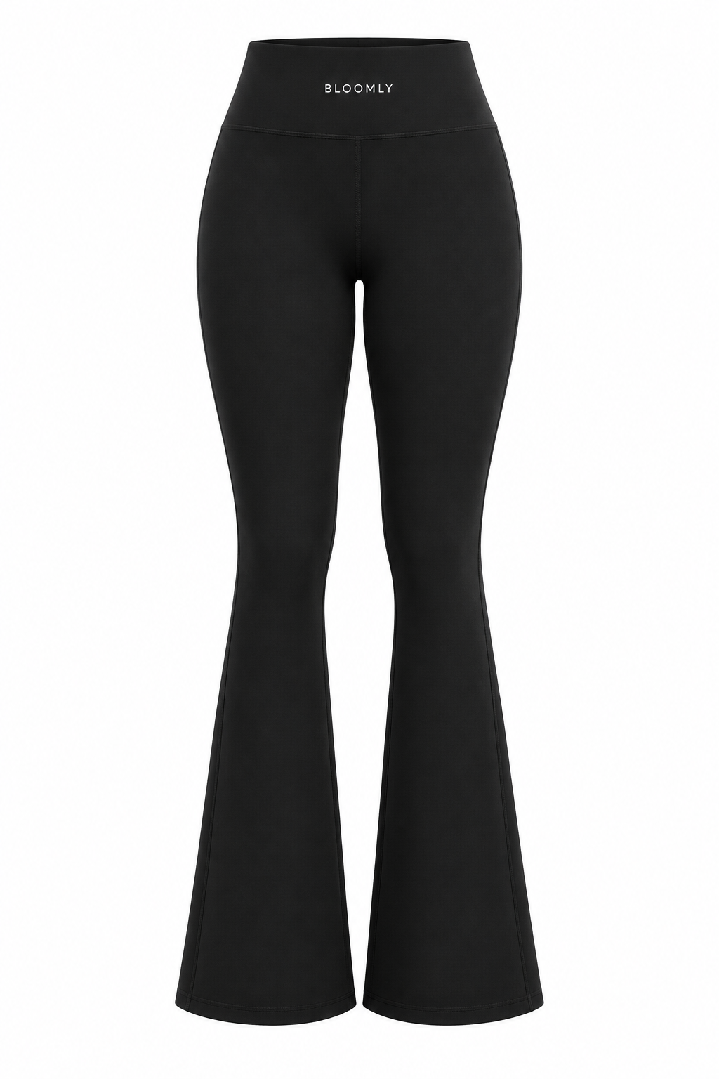 BLOOMLY ACTIVE High-Waisted Flared Yoga Leggings in black, product front